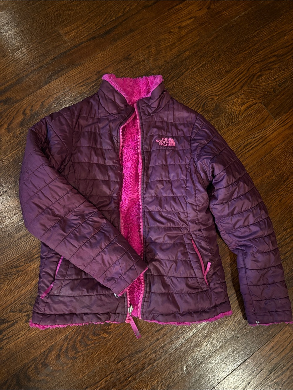 Girls The North Face Girls' Plum Jacket with Pink Fleece Lining